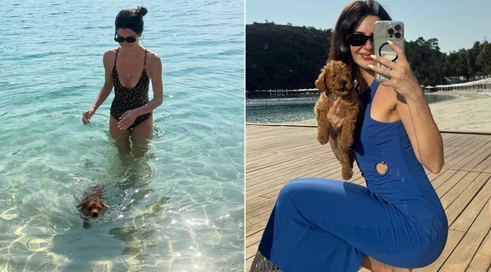 Köpeğiyle tatile çıkan Nesrin Cavadzade'den eleştirilere isyan