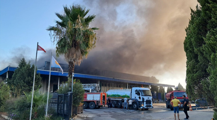 Antalya'da soğuk hava deposu ve imalathanede yangın