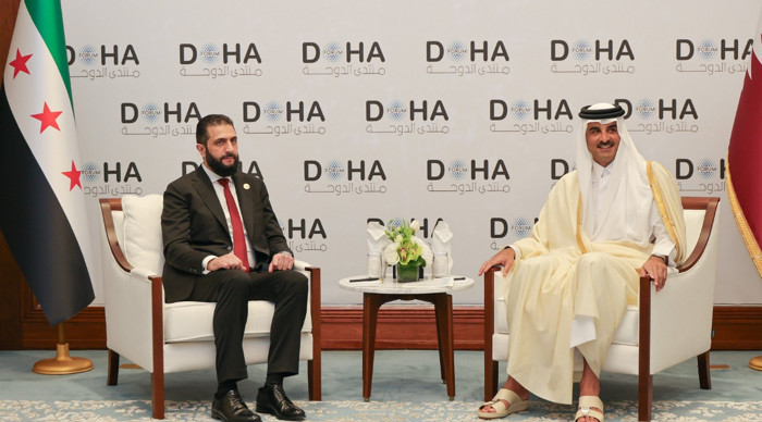 Suriye Cumhurbaşkanı Şara, Doha'da Katar Emiri Al Sani ile görüştü