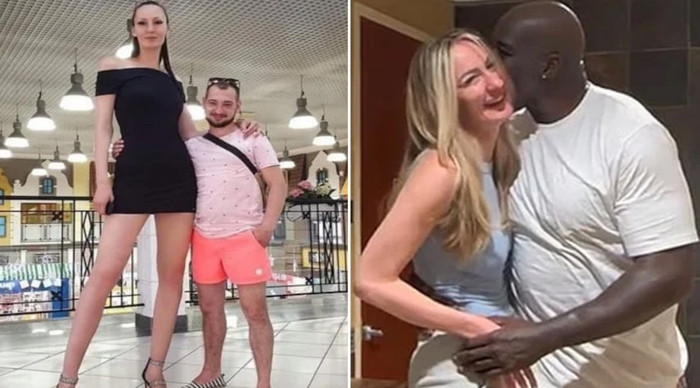 Dünyanın en uzun boylu modeli, Shaquille O’Neal ile buluştu