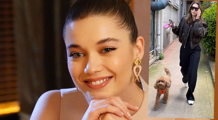 Afra Saraçoğlu sevimli köpeğiyle görüntülendi
