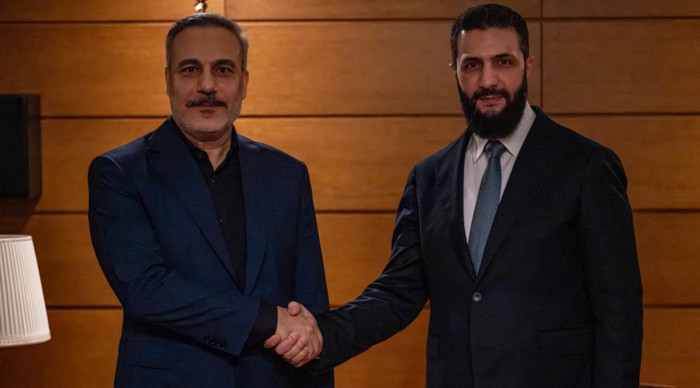 Suriye Cumhurbaşkanı Şara, Bakan Fidan'ı kabul etti