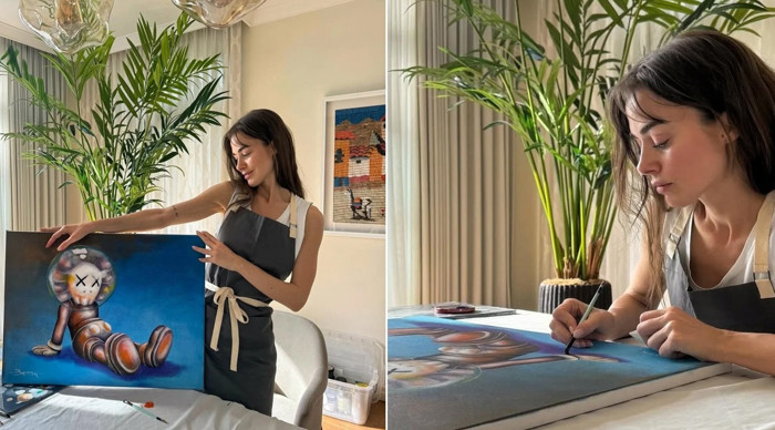 Bensu Soral sergi hazırlığında