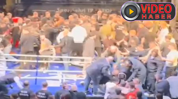Trabzon'da boks maçında kavga kamerada