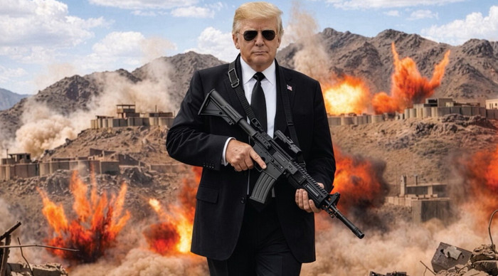 Trump'tan silahlı fotoğrafla İran'a mesaj: Yakında akıllansalar iyi olur