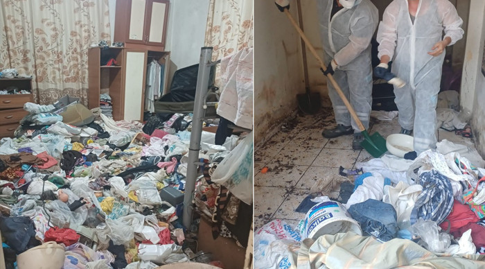 Ataşehir'de kokudan rahatsız olan mahalleli ihbar etti; evden 5 kamyon çöp çıktı