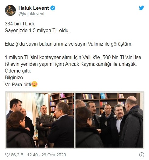 Haluk Levent tam 1,5 milyon TL bağış topladı!