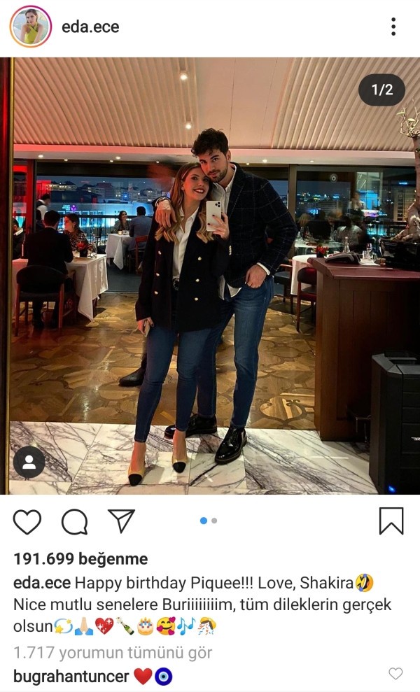 Eda Ece'den sevgilisi Buğrahan'a romantik kutlama