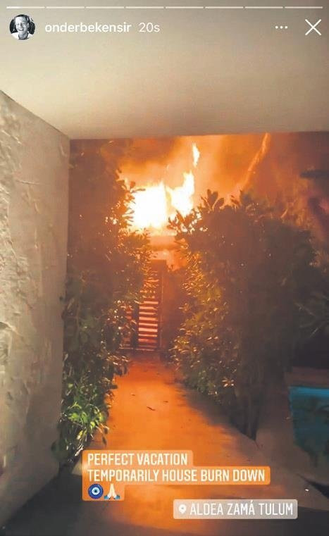 Önder Bekensir alevlerin arasında kaldı!