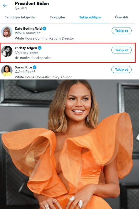 Chrissy Teigen istedi, Joe Biden takibi bıraktı