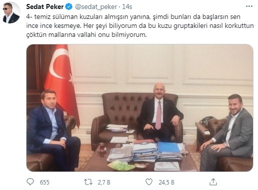 Sedat Peker: "Veyis Ateş sen ne önemli adammışsın!"