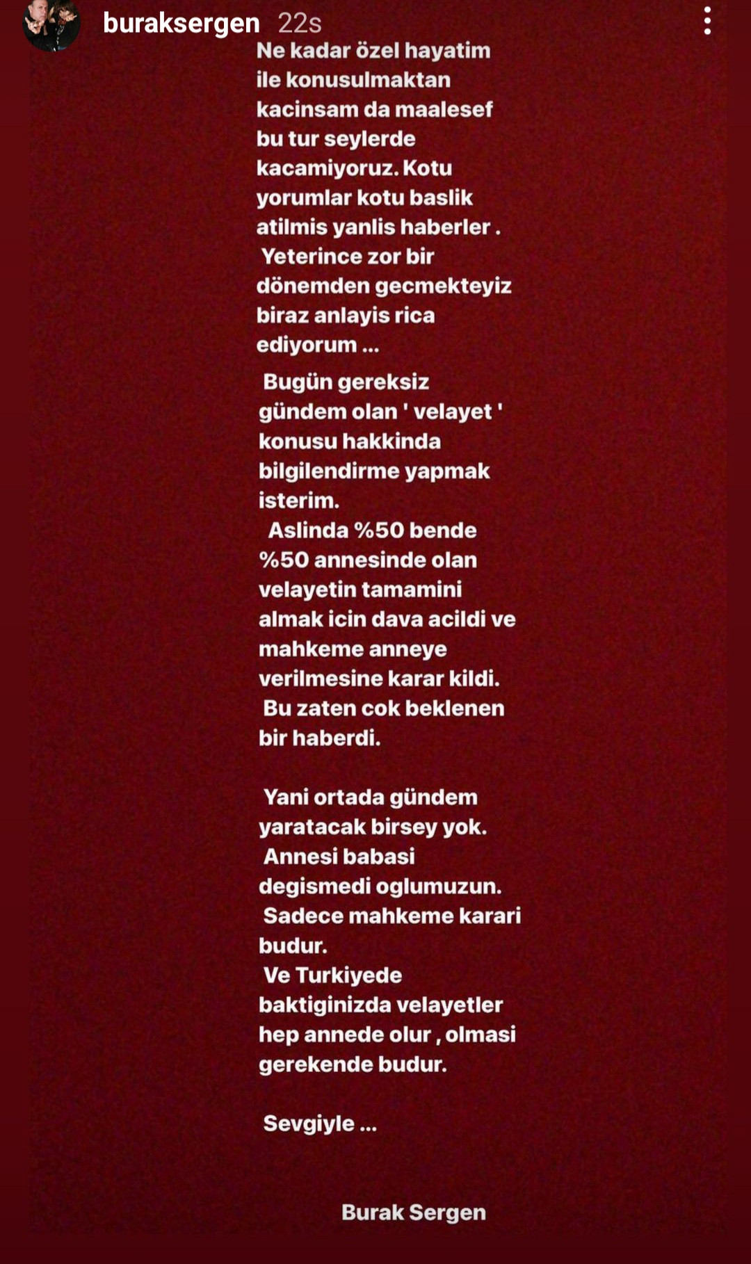 Burak Sergen oğlunun velayetini kaybetti