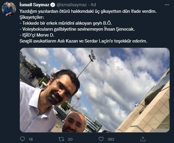 Gazeteci İsmail Saymaz ifade verdi