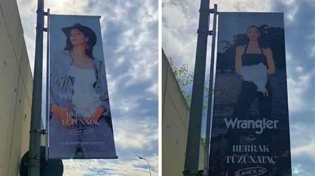 Dekoltesi boyayla kapatılan Berrak Tüzüntaç sessizliğini bozdu