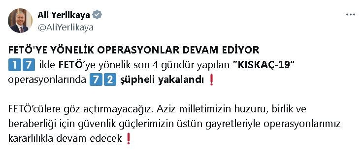 17 ilde FETÖ'nün mahrem yapılanmalarına operasyon: 72 gözaltı