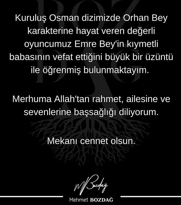 Emre Bey, baba acısıyla sarsıldı