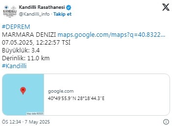 İstanbul'da günün ikinci depremi!