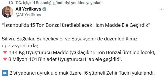 İstanbul'da uyuşturucu operasyonu: 16 gözaltı