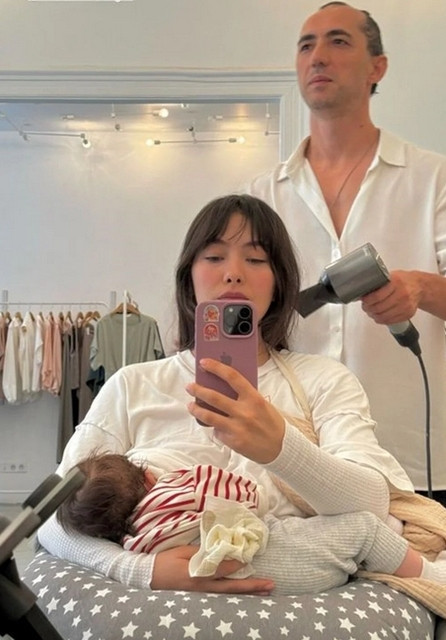 Neslihan Atagül bebeğiyle kuaföre koştu