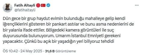 Fatih Altaylı aldığı tehdidi açıkladı: "Bir grup haydut evimin önüne geldi"