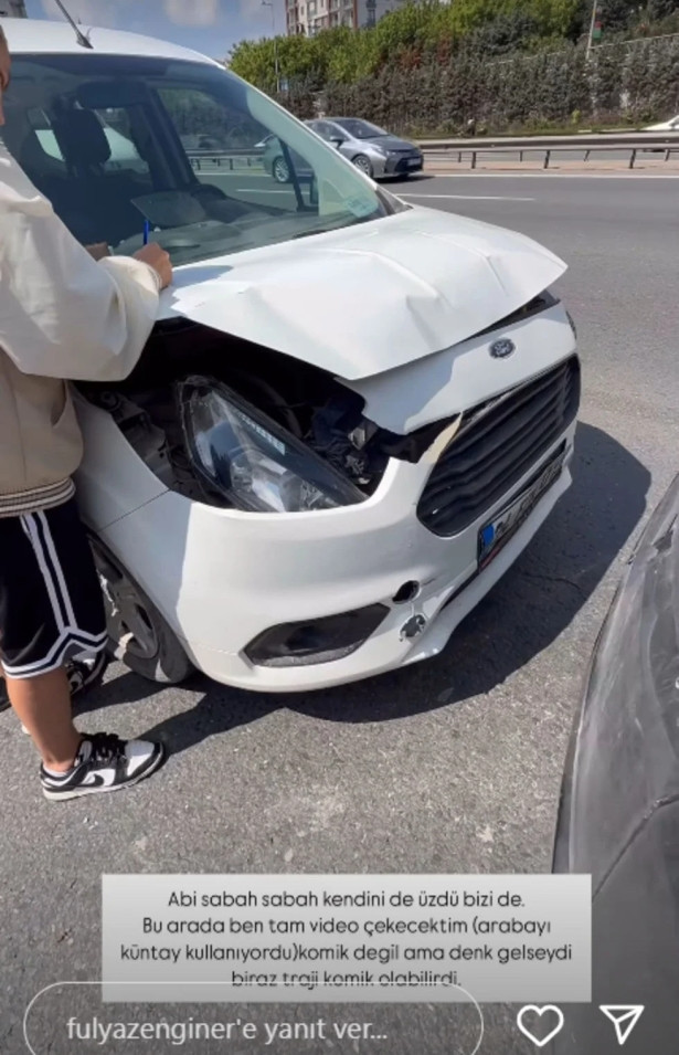 Fulya Zenginer trafik kazası geçirdi
