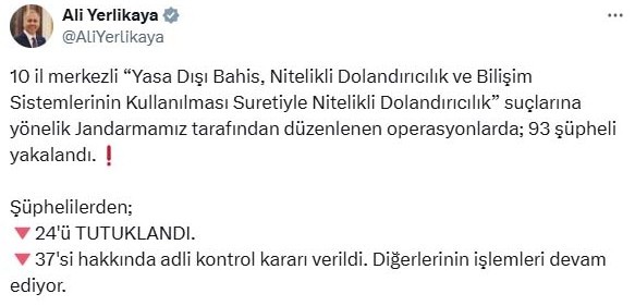 10 ilde siber suç operasyonu; 24 şüpheli tutuklandı
