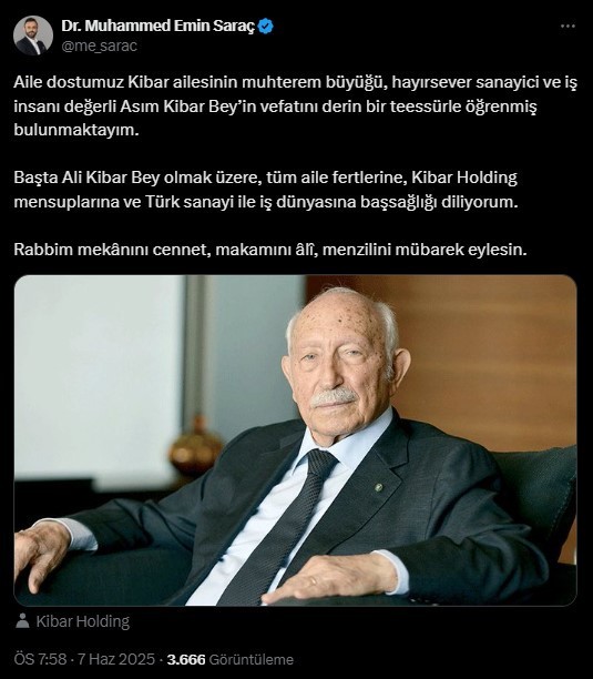 İş insanı Asım Kibar hayatını kaybettİ