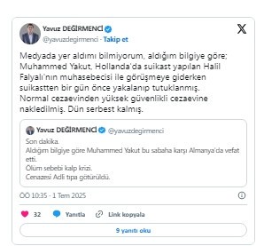 Muhammed Yakut öldü