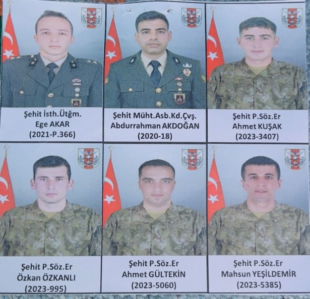 Şehit 6 asker için Hakkari'de tören