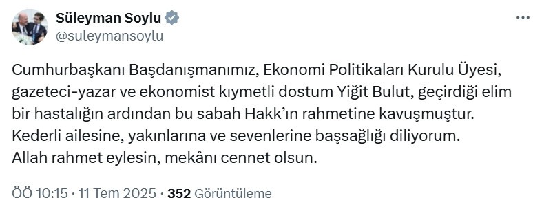 Yiğit Bulut hayatını kaybetti