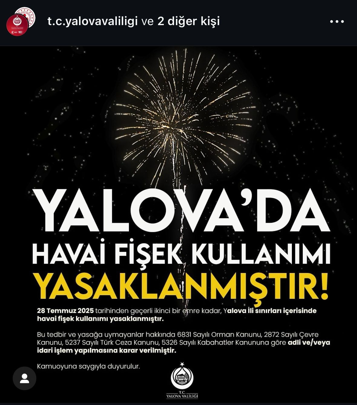 İstanbul ve Yalova’da havai fişek kullanımı yasaklandı