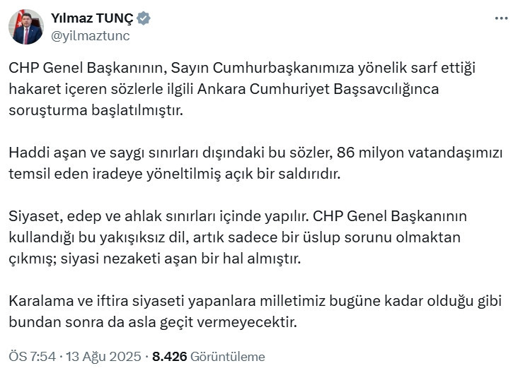 Özgür Özel hakkında soruşturma başlatıldı