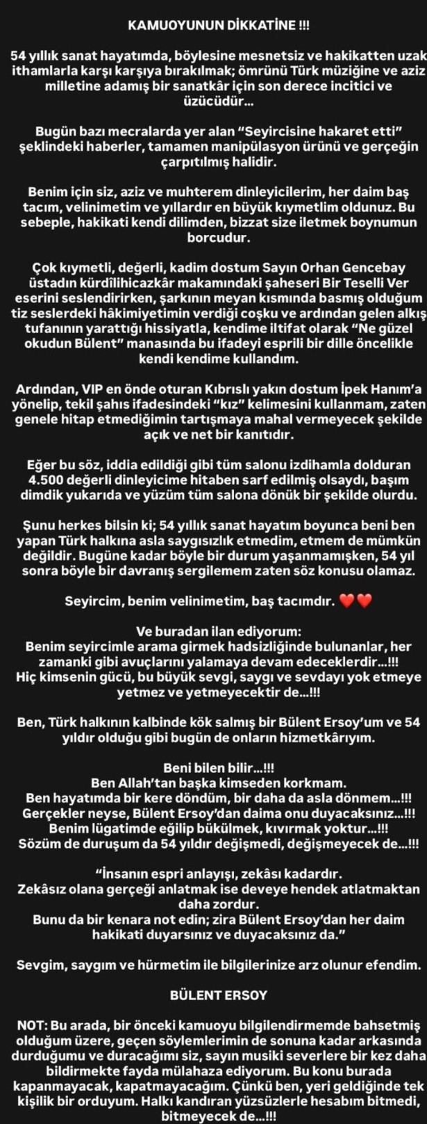 Yılmaz Morgül’den Bülent Ersoy’a: "Sanatkar olarak kabul etmiyorum"