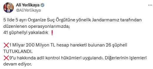 5 ilde suç örgütü operasyonu: 26 tutuklama