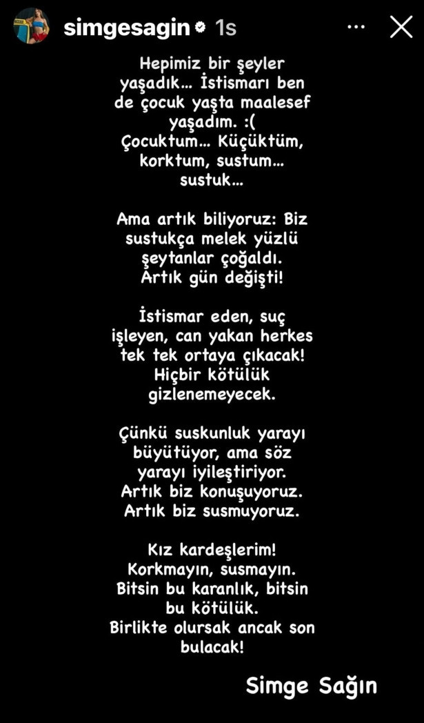 Simge Sağın'dan 'Tacize uğradım' itirafı