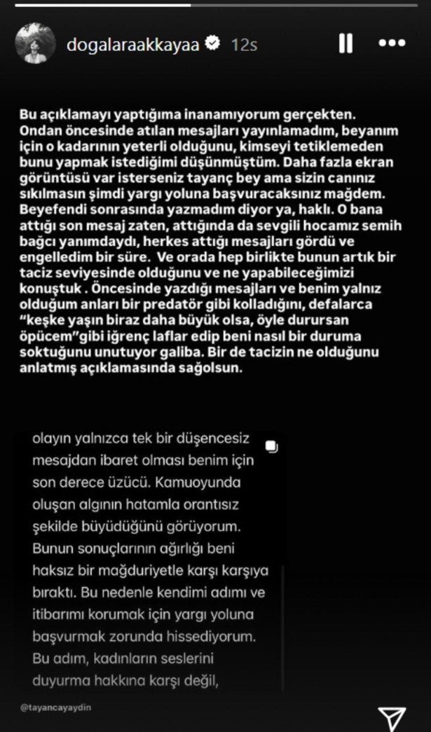 Tayanç Ayaydın suskunluğunu bozdu: "Kimseyi taciz etmedim"