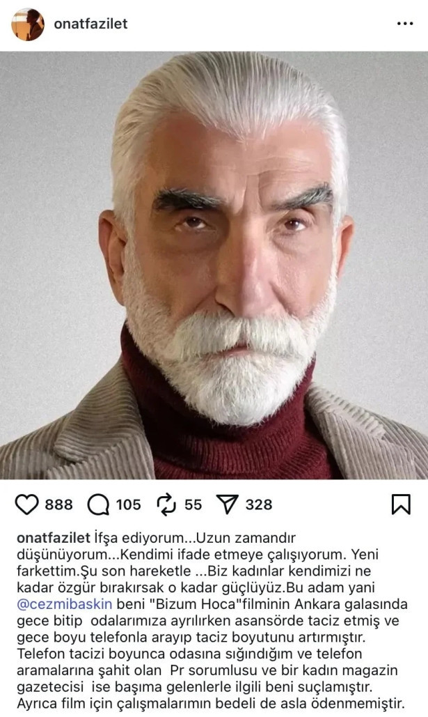 Oyuncu Cezmi Baskın hakkında taciz iddiası