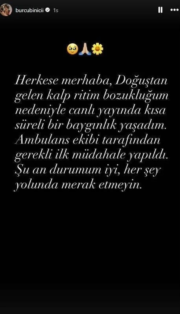 Burcu Binici canlı yayında baygınlık geçirdi