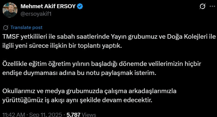 Mehmet Akif Ersoy’dan operasyon sonrası ilk açıklama