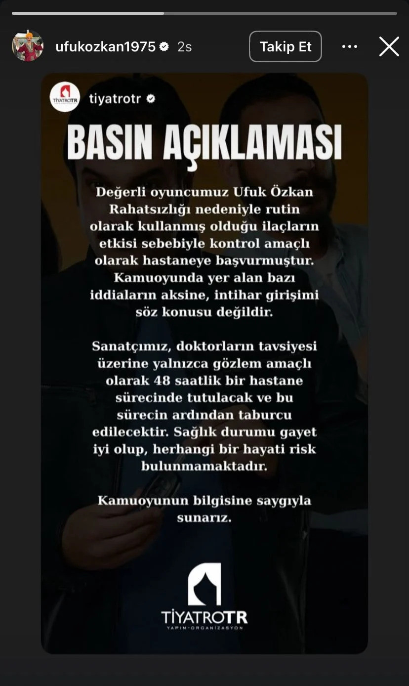 Ufuk Özkan canına mı kıymak istedi?