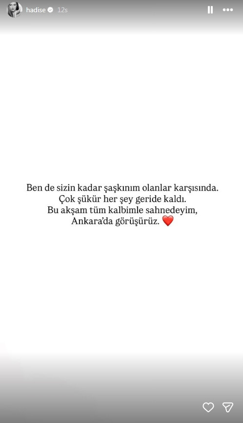 Hadise'den Jandarma sorgusunun ardından Ankara konseri