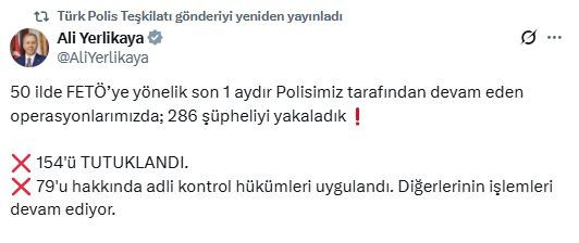 50 ilde FETÖ operasyonları: 154 tutuklama