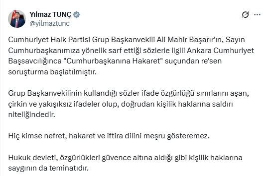 CHP'li Başarır hakkında 'Cumhurbaşkanına hakaret' suçundan soruşturma başlatıldı