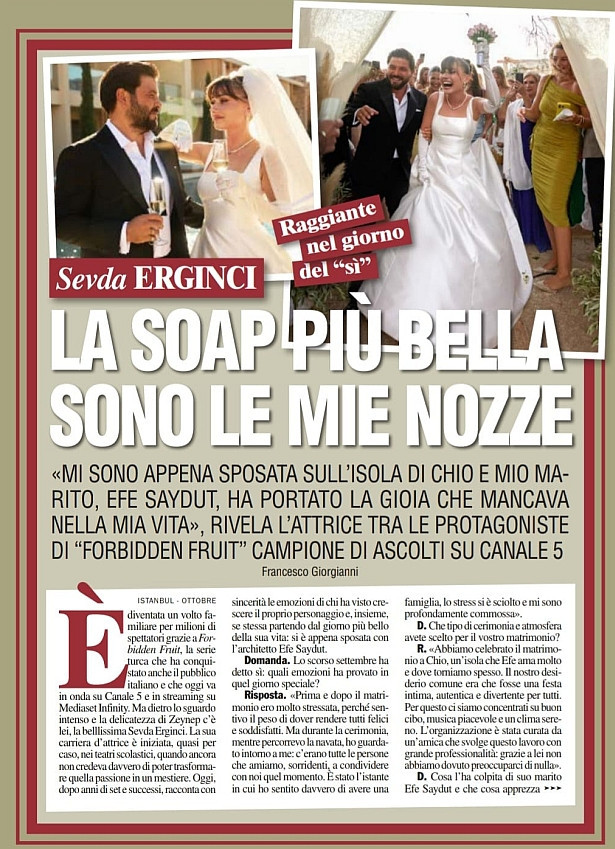 Sevda Erginci İtalyan dergisine konuştu: "En güzel dizi benim düğünümdü" - Resim : 3