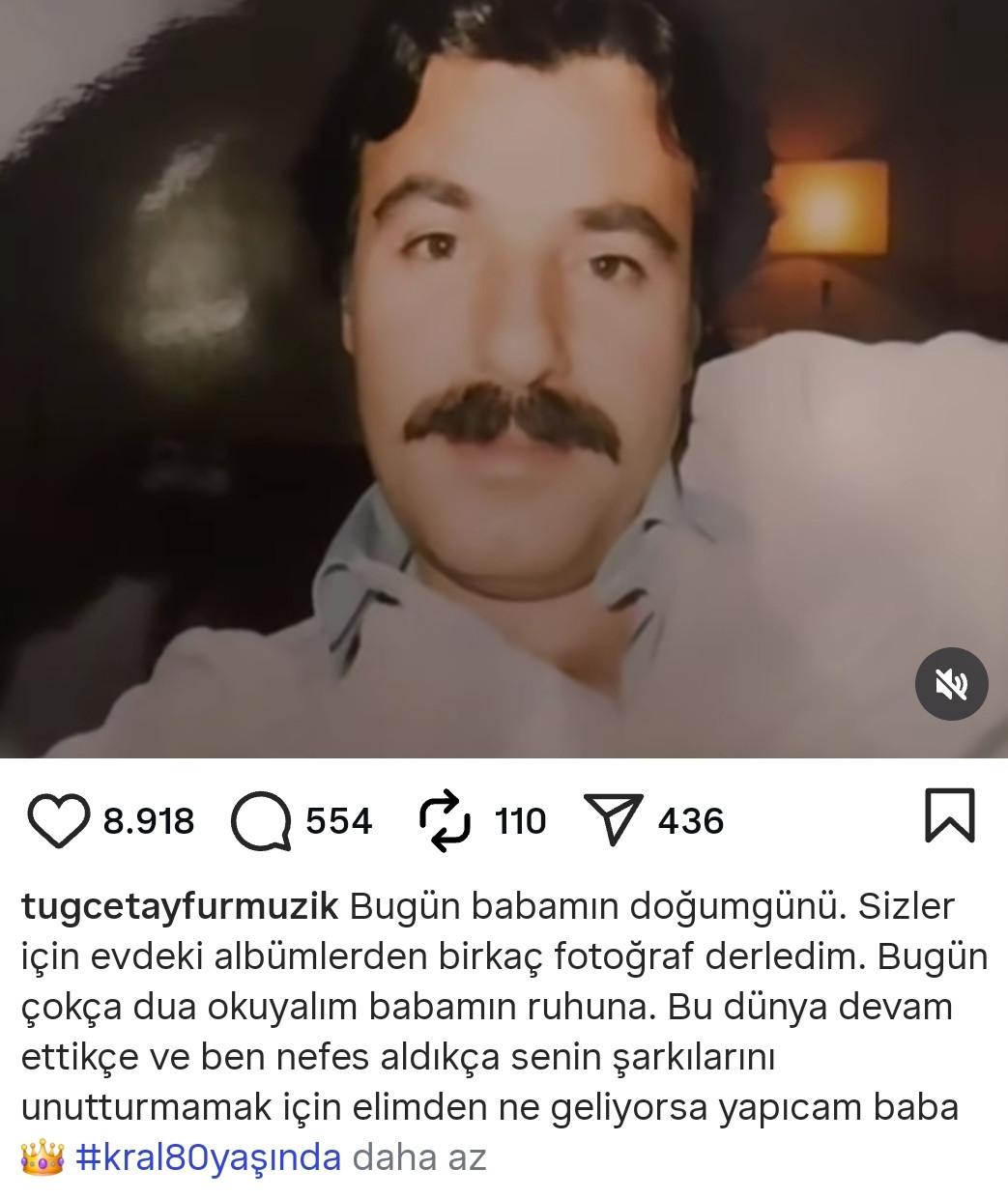 Tuğçe Tayfur babası Ferdi Tayfur'u doğum gününde andı