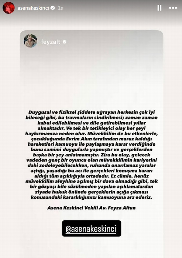 Evrim Akın sessizliğini bozdu