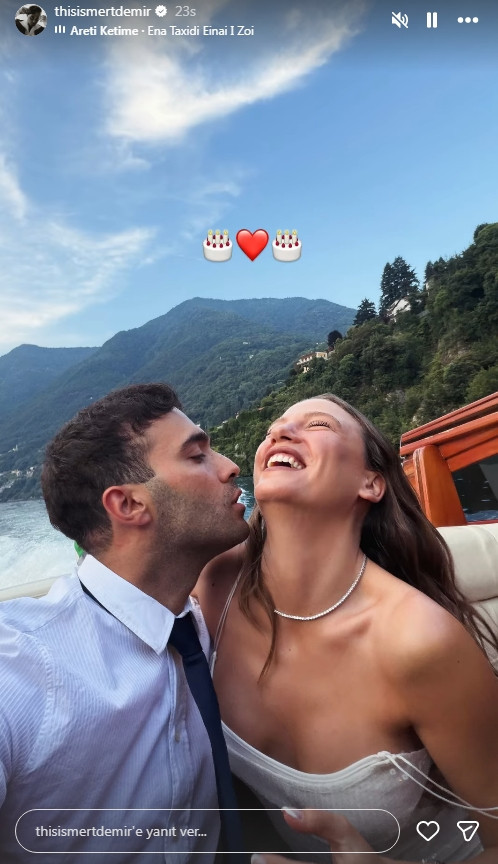Mert Demir'den sevgilisi Serenay Sarıkaya'ya aşk dolu kutlama
